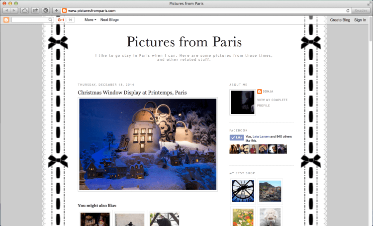 Pictures From Paris - blog screenshot